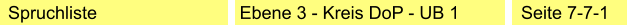 Spruchliste Ebene 3 - Kreis DoP - UB 1 Seite 7-7-1